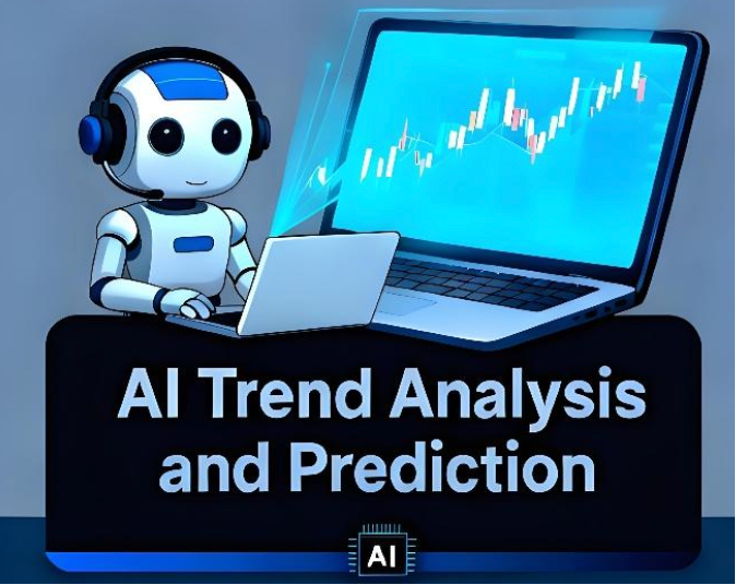 AI Robot Analyzing Stock Chart